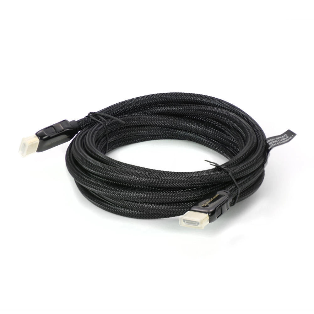 Premium HDMI 2.0 Cables with Nylon Jacket - 15Ft (Black)