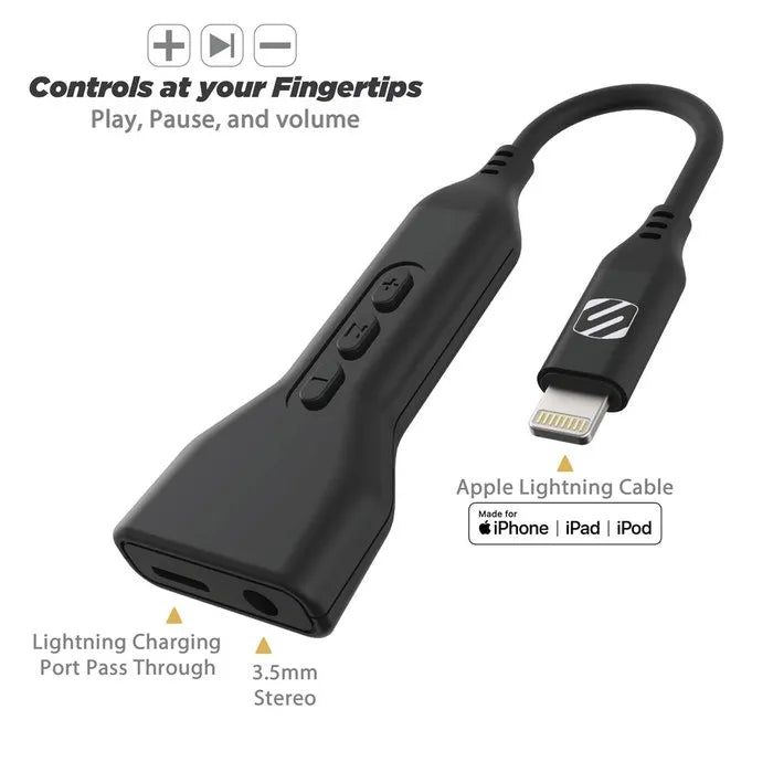 Scosche Adapter Lightning to Lightning Female and 3.5mm Female MFI