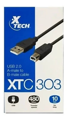 XTech Printer Cable (USB-B) 10FT XTC303